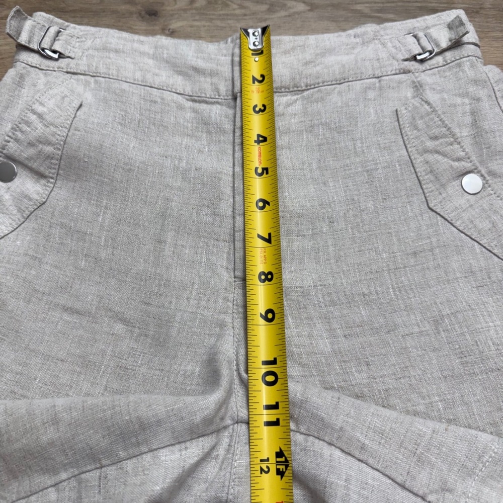 Athleta Womens Natural Linen Utility Shorts Adjustable Waist Size 4 Scandi - Picture 7 of 9